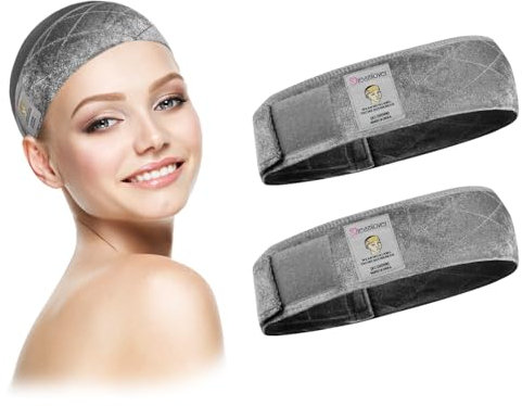 Dreamlover Elastisches Perückengriff, Perücke Stirnband, Grau, 2 Stück