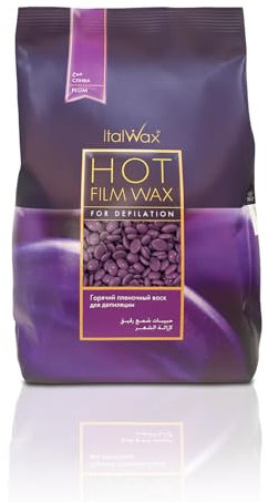 Italwax Prugna – 500g - Perline di cera a caldo per la depilazione senza strisce - Formula naturale per tutti i tipi di pelle – Aromatizzato frutta – Raccomandato per area bikini e ascelle