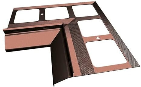 Renoplast® Aluminium Innenecke 90° für Traufprofil K20 Braun | Fertigstellung von Terrassen und Balkonen | Harzböden | Wasser ablaufsysteme Winkelprofil | Pulverbeschichtetes