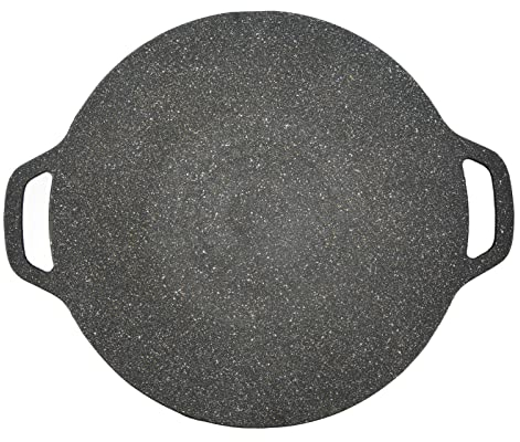 Srdh Padella Barbecue Coreana, 6 Strati di Rivestimento in Materiale Naturale griglia Antiaderente con Doppi Manici, Padella Coreana per induzione, fornello a Gas (38 cm)