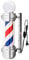 Barberpub Barber-Pole Barbierstab Friseurstange mit LED-Kugelleuchte Salon Einrichtung, Drehbar, klassisch rot-weiß-blaue Säule Barbershop-Säule, Energieklasse G