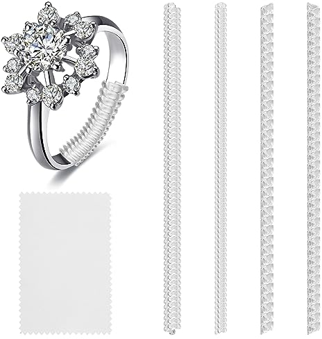 WLLHYF 12 Stück Ringgrößenversteller für lose Ringe Silikon transparent 6 Größen passend für jede Ringgröße Schmuckabstandhalter unsichtbarer Ringschutz für die Herstellung von Schmuckschutz