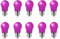 HUAMu Farbige Glühbirne LED 2W,E27 Beleuchtung Glühbirnen,E27 LED Bunt,E27 LED Bunt lila,für Patio Party Weihnachtsbeleuchtung,10er Pack