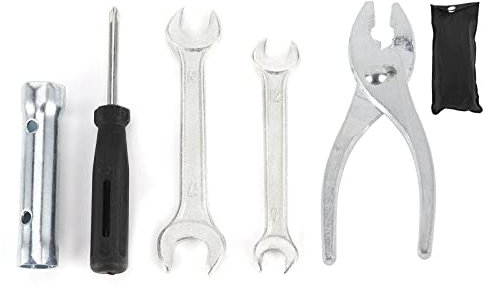 6 teiliges Motorrad Reparatur Werkzeug Set, Universelle Motorrad Befestigungs Werkzeuge Mit Tragbarem Schraubendreher Zangen Schrauben Schlüssel Zündkerzenhülsen Set Für Motorräder