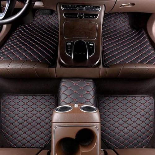 ZFYXZ 5-teiliges Leder-Auto-Fußmatten-Set für ORA Funky Cat 2023, wasserdicht, rutschfest, vorne und hinten, Schutz-Fußpolster-Set, Styling-Innenraum-Zubehör,C