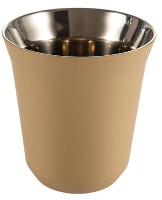 Dianoo 80 ml Edelstahl-Espressotasse, kleiner isolierter Metallbecher, doppelwandige thermisch isolierte Trinkbecher, Kapsel-Kaffeetasse, Beige