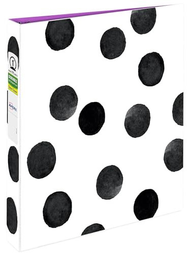 Avery Durable View 3-Ringbuch, 2,5 cm runde Ringe, schwarze und weiße Punkte, 1 Modeordner (26744)