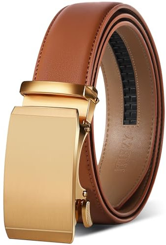 ITIEZY Gürtel Herren, Automatik Ledergürtel für Herren Business Anzug, Gürtel Ratsche 35mm ohne Löcher, Größe Angepasst