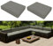 Hiseng Outdoor Sofa Sitzkissenbezug 2er Set Wasserdicht mit Reißverschluss, Terrassenstuhl Sofakissen Bezug Abnehmbar, Wetterfest Sofabezug für Garten Möbel aus Rattan (60x55x10cm,Hellgrau)