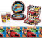 JWTRSVTY 41 Pcs Rennauto Partygeschirr Set, Auto Kindergeburtstag Geschirr, Wheels Cars Party Geschirr Kit mit Cars Tischdecke Teller Tassen Servietten, für Jungen Mädchen Rennauto Party Dekoration