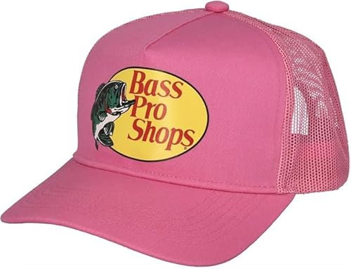 Bass Original Fishing Pro Trucker Hat Mesh Cap - Verstellbarer Snapback Hut für Damen und Herren - Ideal für Jagd, Angeln, Reisen (Hellrot), 1, hellrot, 1