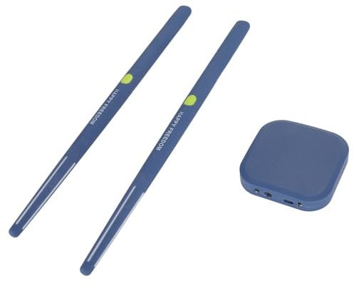 Motion Sensing Air Drum Set, Virtual Reality Electric Drum Kit, Tragbare ABS Drum Sticks mit Lithiumbatterie, für Erwachsene Anfänger (BLUE)