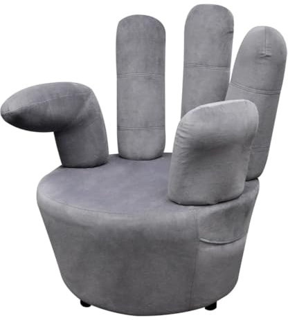 HEFZGDB Stuhl in Handform Grau Samt Gartenstühle Esszimmerstühle Sessel Wohnzimmer Geeignet für Wohnzimmer, Garten, Terrasse.