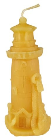 Bienenwachskerze - Leuchtturm Kerze 10 cm aus 100% reinem Bienenwachs - Handgemacht - Honigkerze - Bienenwachs Leuchturm - Turmkerze