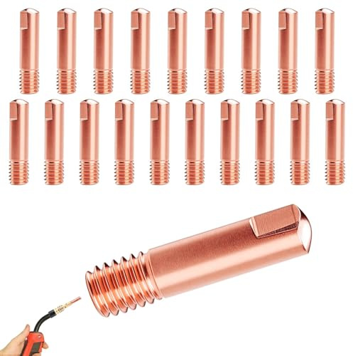 TXXATX Accesorios de Soldadura 1 mm Boquillas Potencia 20 Piezas Boquillas de Soldadura de Cobre Adecuado MB-15AK MIG MAG Desgaste Kit de Piezas Punta de Contacto para Soldadura Máquina Soldar