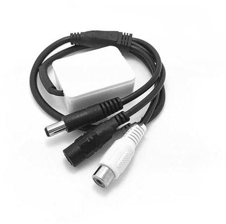 Qsvbeeqj Microfoni Sound Monitor Sound Pickup Sound Sicurezza Monitoraggio DC5V-12V Femminile Adattatore Per Telecamera CCTV Sicurezza