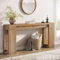 Tribesigns Mesa Consola, 160 x 29,5 x 85 cm, Mesa Auxiliar, Mesa de Sofá de Madera Rústica para Entrada, Pasillo, Salón, Marrón Roble Claro