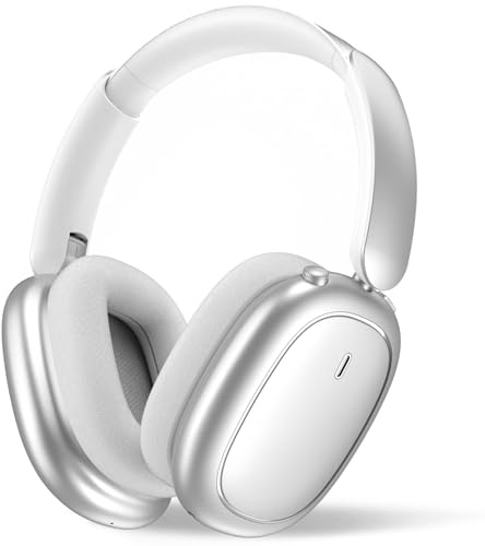 Next Destination ND905-ANC Auriculares Inalámbricos de Diadema Bluetooth 5.4 Cancelación de Ruido Activa 40H Autonomía Bajo Potente Cascos con Micrófonos para Llamadas Almohadas Magnéticas Plateado