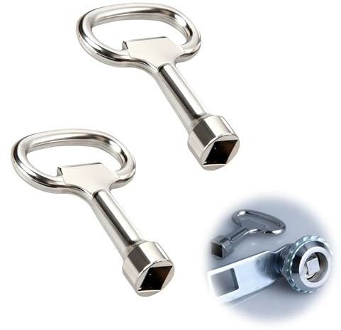 Heizungsentlüftungsschlüssel, robuster Vierkantschlüssel 8mm, 2er-Set | Heizung Entlüftungsschlüssel, exakter Heizkörper Entlüftungsschlüssel für Universalschlüssel, Stromkasten & Sanitärsysteme