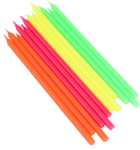 NEON Schwarzlicht Reactive hoch Geburtstag Kerzen – 12 Stück
