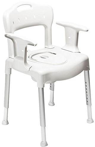 Etac Swift Kommode, Duschstuhl mit Becken, Weiß, Aluminium und Polypropylen