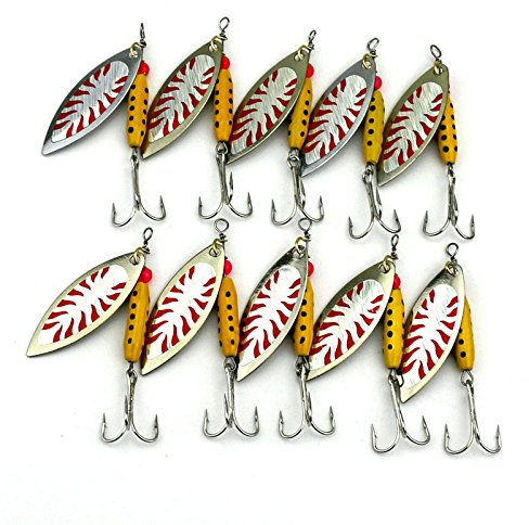 LENPABY 10 cucchiaini da pesca kit per trota spinner/7 cm Spinnerbaits9.9G