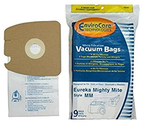 Envirocare 9 Micro Filtration Sacs d'aspirateur pour Eureka mm Mighty Mite 3670 et 3680 Bidon 27 Micro Filtration