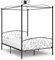 vidaXL Himmelbett Bettgestell Bett Doppelbett Metallbett Bettrahmen Lattenrost Schlafzimmerbett Schlafzimmermöbel Ehebett Schwarz Metall 120x200cm
