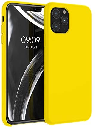 kwmobile Hülle kompatibel mit Apple iPhone 11 Pro Hülle - Silikon Handy Case - Handyhülle weiche Oberfläche - kabelloses Laden - Strahlend Gelb