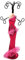 Porte Bijoux Mannequin décoratif Vintage Original Présentoir Pour Colliers, Boucles D'oreilles, Pendentif Bracelets Fantaisie ou décorative Bois et Tissu Crochet en Métal H.40cm Coloris Fushia