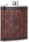 18 oz Crocodile Leather Pattern Large Capacity Brown Stainless Steel Whiskey Liquor Hip Flask with PU Leather Wrapped, TOX TANEAXON
