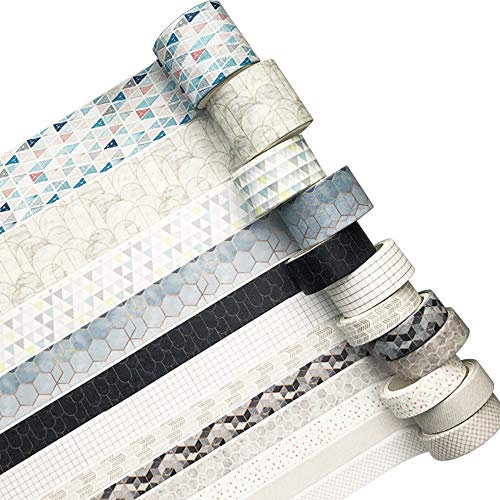 YUBX 12 rollo Washi Tape Set cinta adhesiva decorativa Washi Glitter Adhesivo de Cinta Decorativa para DIY Crafts Scrapbooking