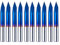 FoxAlien 10 brocas triangulares CNC en V, brocas de grabado de 30 grados de 0,1 mm, vástago de 1/8 pulgadas con revestimiento azul nano puntas piramidales afiladas para madera acrílica, MDF, aluminio,