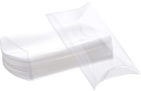 BENECREAT 30PCS 14x9x3cm Clear Plastic Kissen Kissen Box PVC Treat Geschenkbox Für Weihnachten Hochzeit Geburtstagsfeier Geschenkverpackung