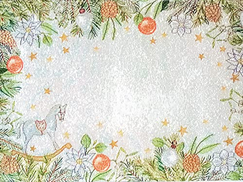 Sander TischsetChristman Frame 2er-Pack Gobelinbuntgewebt Xmas Ornaments Größe 32x48 cm