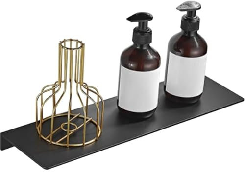 Biutimarden 40CM Duschablage Ohne Bohren Aluminium Badablage Schwarz Selbstklebende für Badezimmer Schlafzimmer Küche Dusche Wandregal Wandmontage