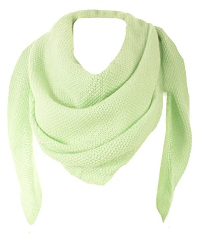 FASHION YOU WANT Damen XXL Strick Dreieck Schal mit Reiskorn Strickmuster in Unifarben, Schal, Leichtes Tuch (mint)