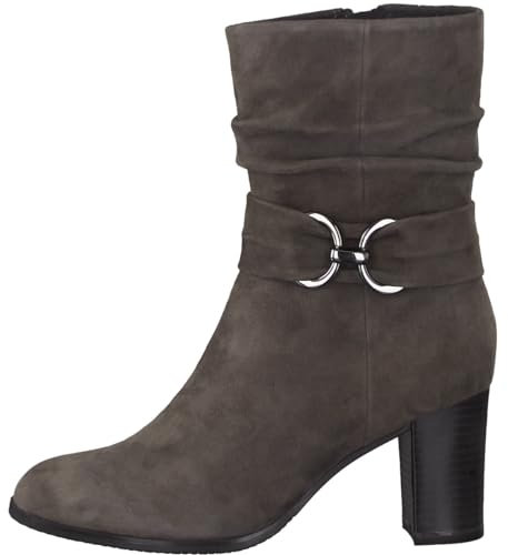 CAPRICE 9-25328-41, Botines de tacón con cordones para Mujer, Gris (Stone Suede), 40 EU