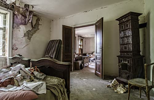 VLIES Fototapete-LOST PLACES-(X1057ah)-500x280 cm-Gebäude, Bauwerk, Zimmer, Alt, Ruine, XXL Wandbild, Poster, Dekoration