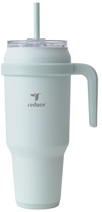 REDUCE 50 oz Tumbler with Handle - Vacuum Insulated Stainless Steel Mug Sip-It-Your-Way Lid and Straw Keeps Drinks Cold up to Hours Sweat Proof, Dishwasher Safe, BPA Free PC Crisp Mint, (13256-FF)