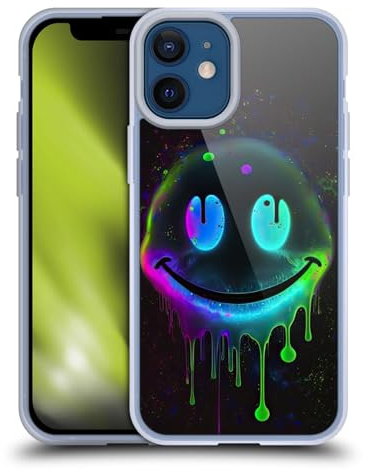 Head Case Designs Offizielle Wumples Drip Smiley Kosmische Kunst Gelhülle [Militärischer Schutzgrad] Kompatibel Mit Apple iPhone 12 Mini Und Kompatibel Mit MagSafe