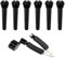 6 Stück Gitarren Brückenstift, 1 Stück Gitarre Pins Puller Gitarre Brücke Pins, 3 in 1 Gitarre Werkzeug für Akustikgitarre Dot Inlay Multifunktions Reparatur Werkzeug für Gitarre, Schwarz