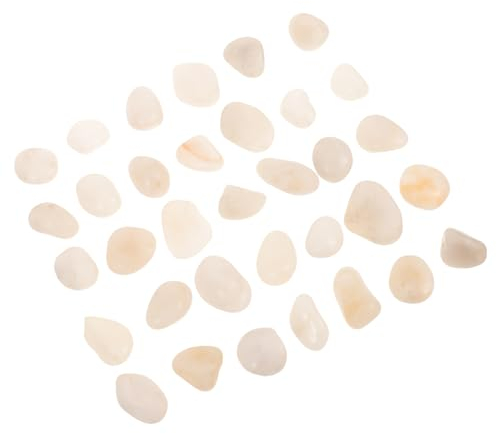 Angoily 1 Satz Aquariumdekoration Vasenkiesfüller Dekorative Flussfelsen Aquarienkies-dekore Murmelperlen Dekorativer Polierter Kies Aquariumkiesel Gartenkiesel Modell Schüttgut Weiß Stein