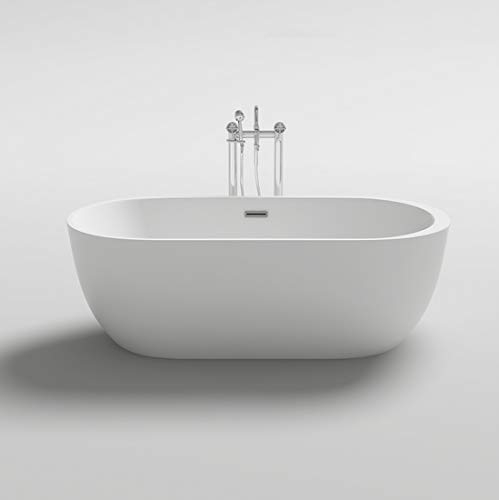 Bagno Italia Vasca freestanding moderna bianca centro stanza bagno 170x80 stondata con idromassaggio