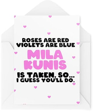 Tongue in Peach Lustige Karten für Paare – Jahrestag Valentinstag – Rosen sind rot Veilchen sind blau Mila Kuni – So You'll Do – Celebrity Crush – CBH2077