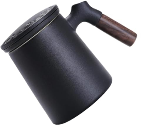 Taza infusora de té, 1 juego de tazas de filtro de cerámica para hombres, vaso con tapa, vaso de viaje, taza de filtro de té, taza de té con filtro, taza de té con filtro, taza de té, taza de filtro
