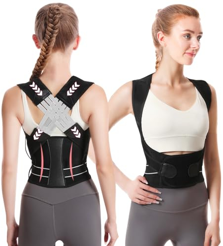 SOARFLY Rücken Geradehalter für Damen und Herren, Haltungskorrektur Bequem und Atmungsaktiv, Schultergurt Rücken Gurt Gerade Haltung Verstellbare zur Unterstützung von Nacken Rücken Schulter, M