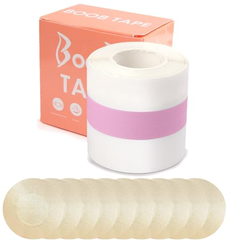 Boob Tape Klebe BH Push Up Große Brust BH Rückenfrei Trägerloser 10 Wiederverwendbare Unsichtbar Silikon Brüste Nippelpads für Körbchengrößen A-G, Abendkleider, Ballkleid, Hochzeitskleid (Rosa)