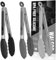 Walfos® Kochzange Hitzebeständige 3 Stücke 18CM, Küchenzange BPA-freie Silikonspitzen, Ideal für Küchenzange（Grau, Dunkelgrau und Schwarz）