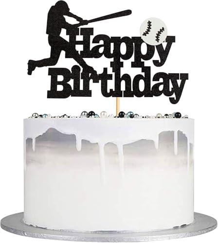 Base Ball Black Cake Topper, Funny Cake Toppers, Men And Women Cake Topper Suitable For Party Decoration, Anniversary, Birthday